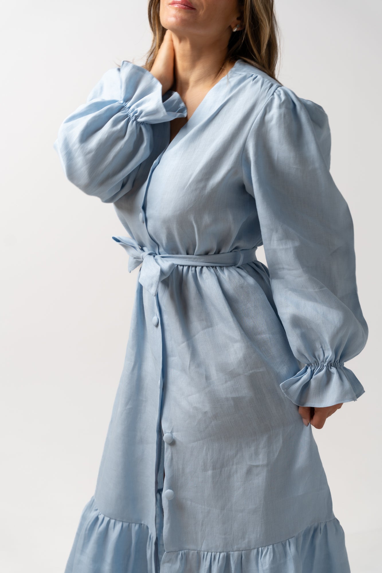 Vestido Midi Azul Bebé