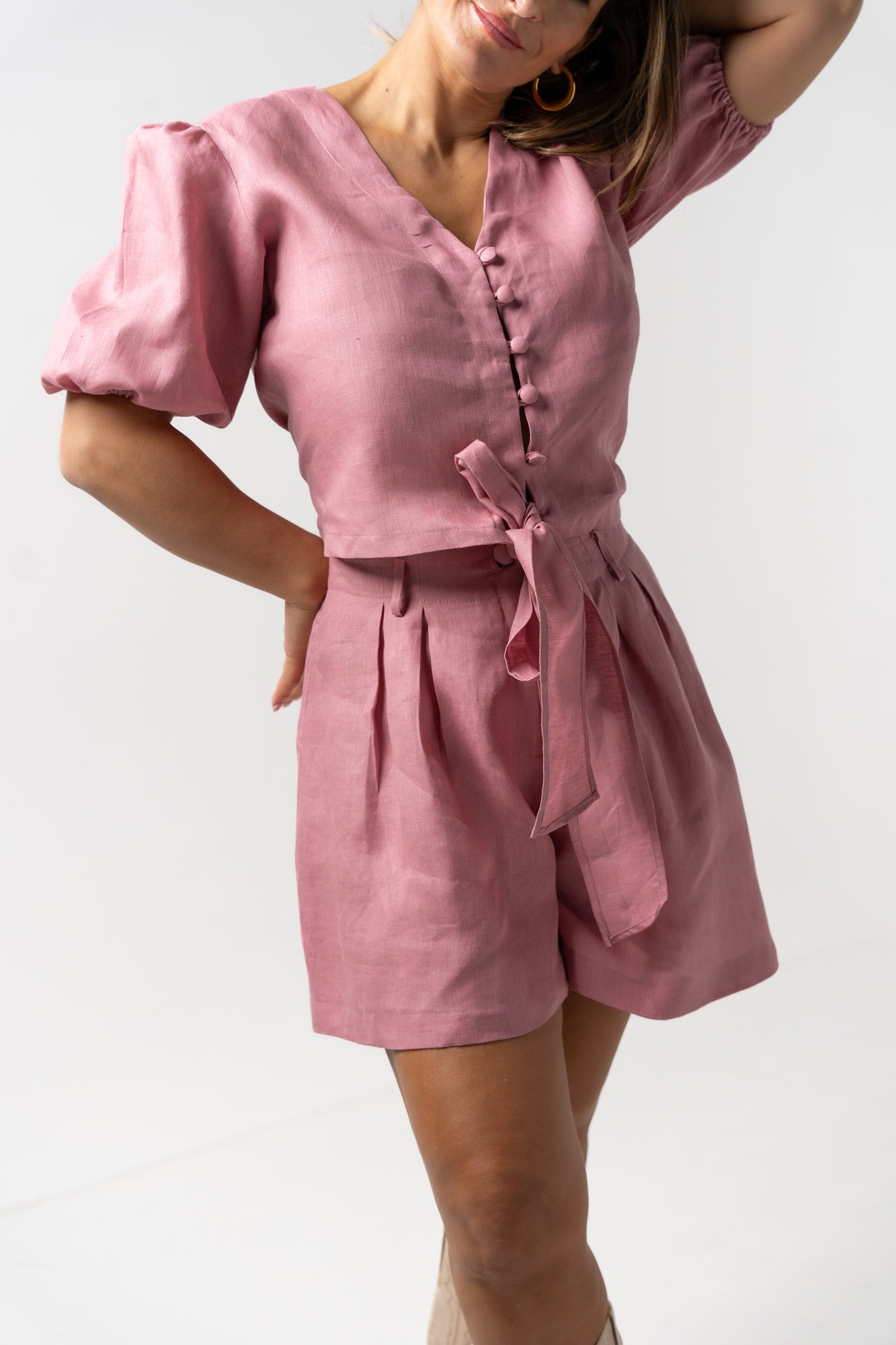 Conjunto calção rosa