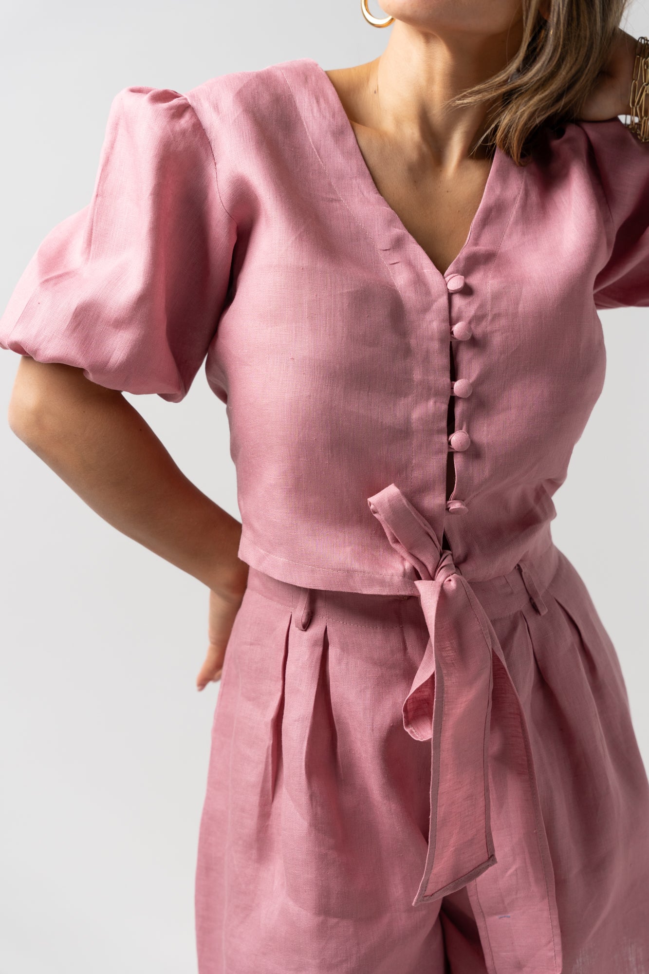 Conjunto calção rosa