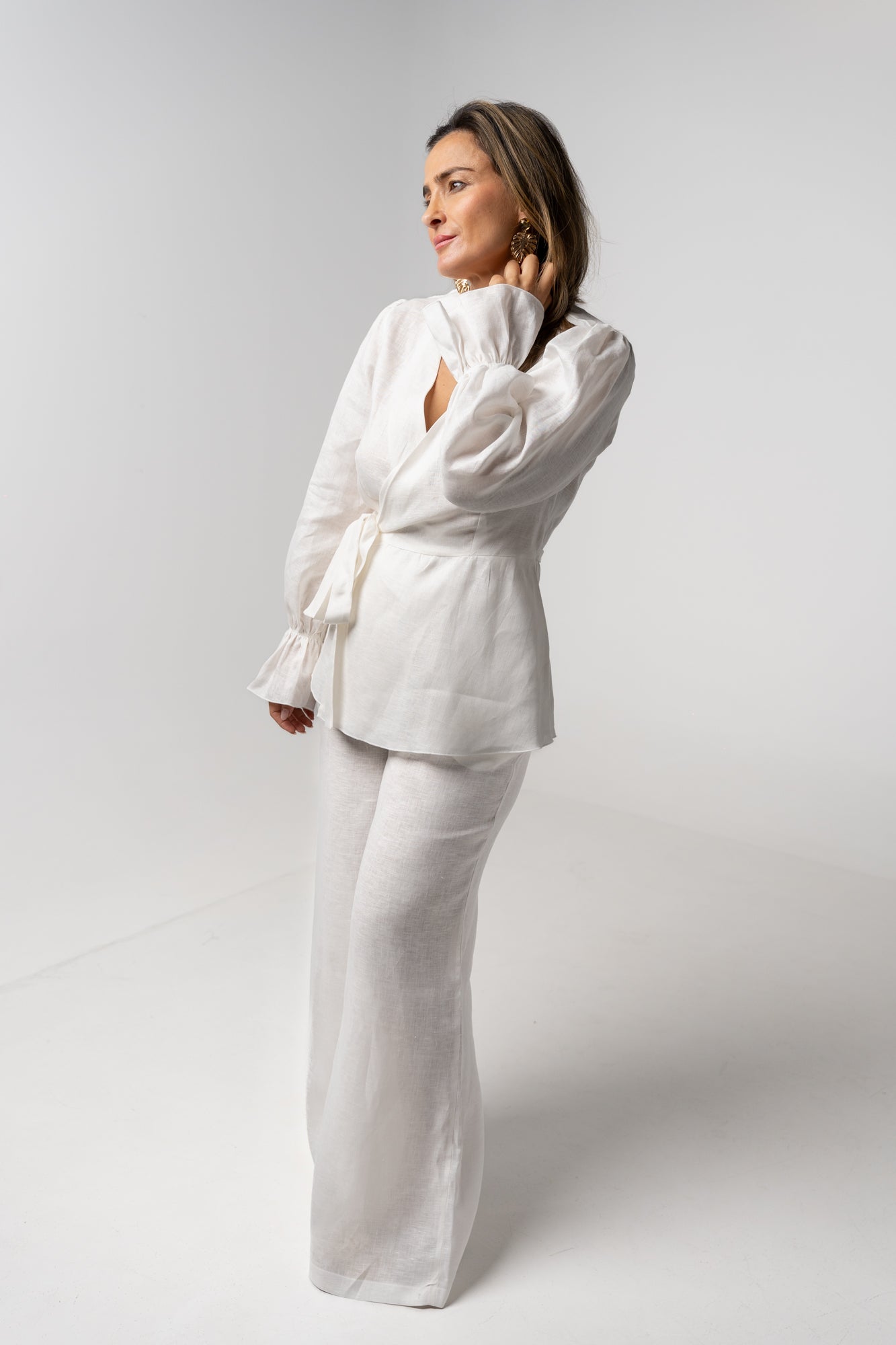 Calça pantalona branca