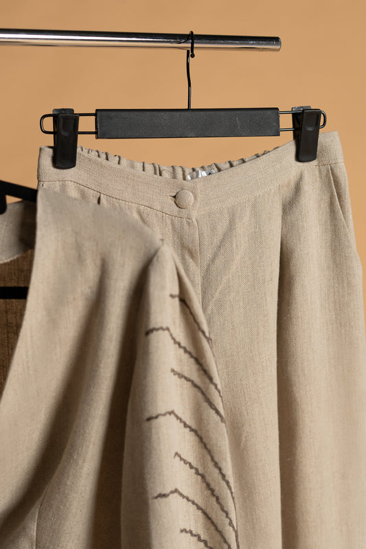 Calça pantalona areia