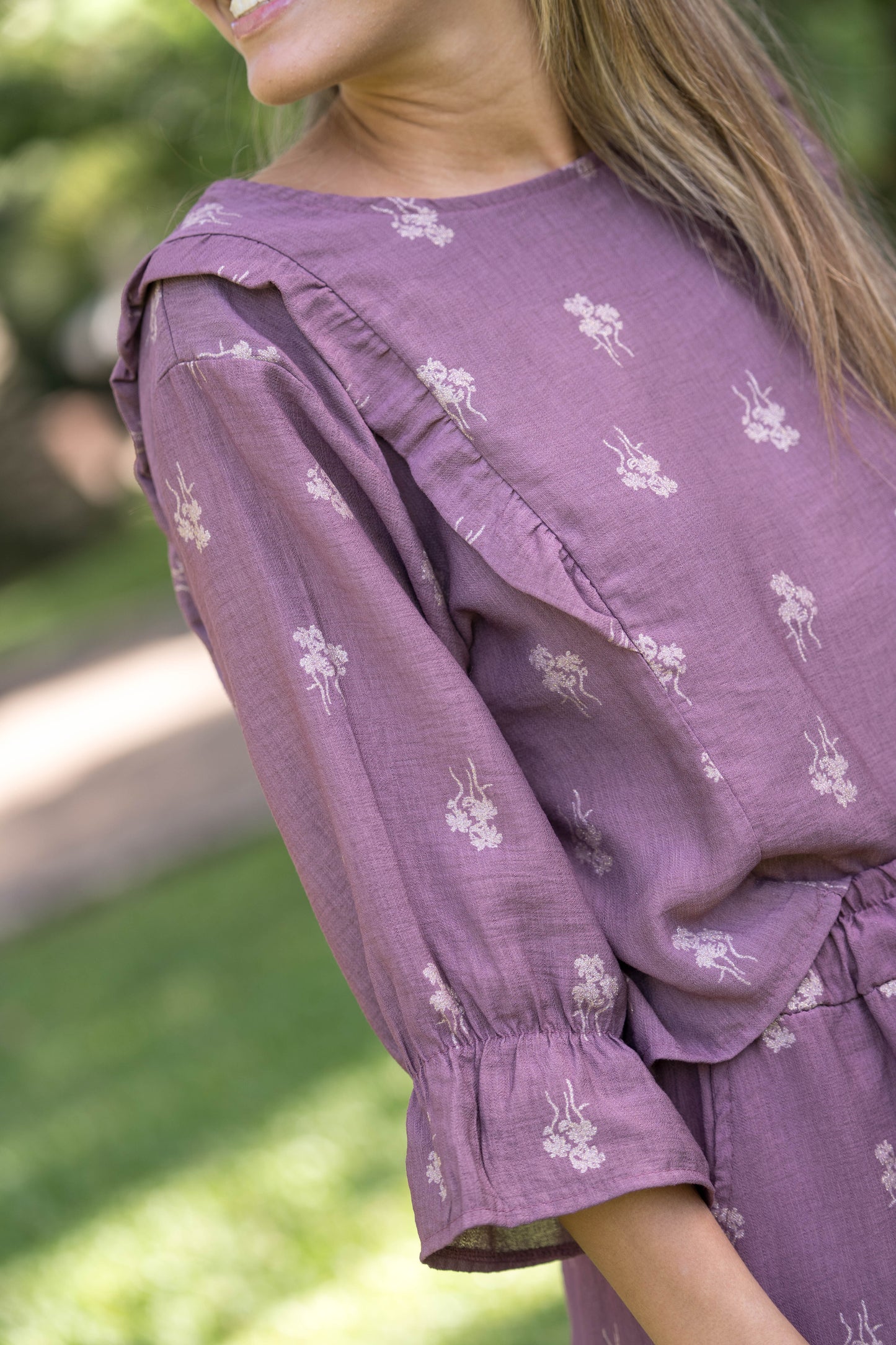 Blusa Catherine com efeitos brilhantes