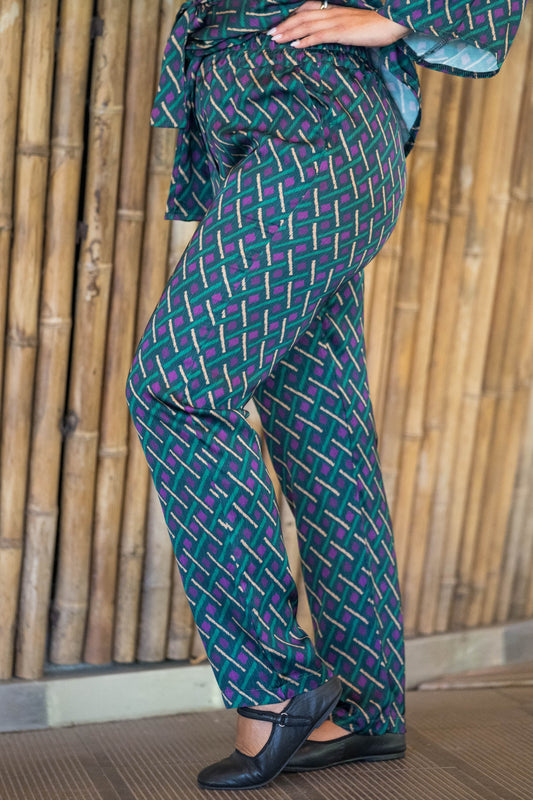 Calças cetim Caroline