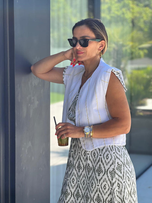 Colete Algodão Fio Dourado