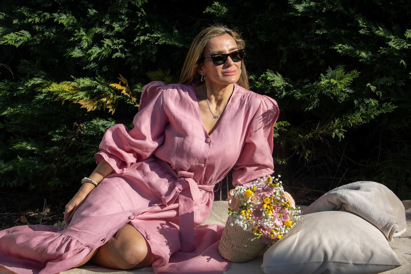 Vestido Midi Rosa