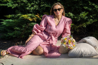 Vestido Midi Rosa