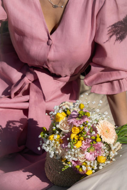 Vestido Midi Rosa