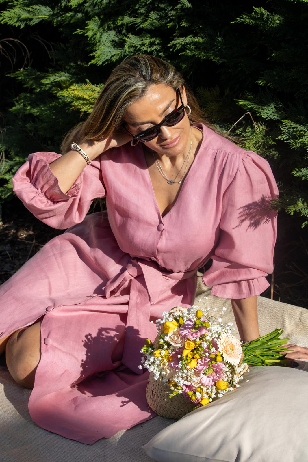 Vestido Midi Rosa