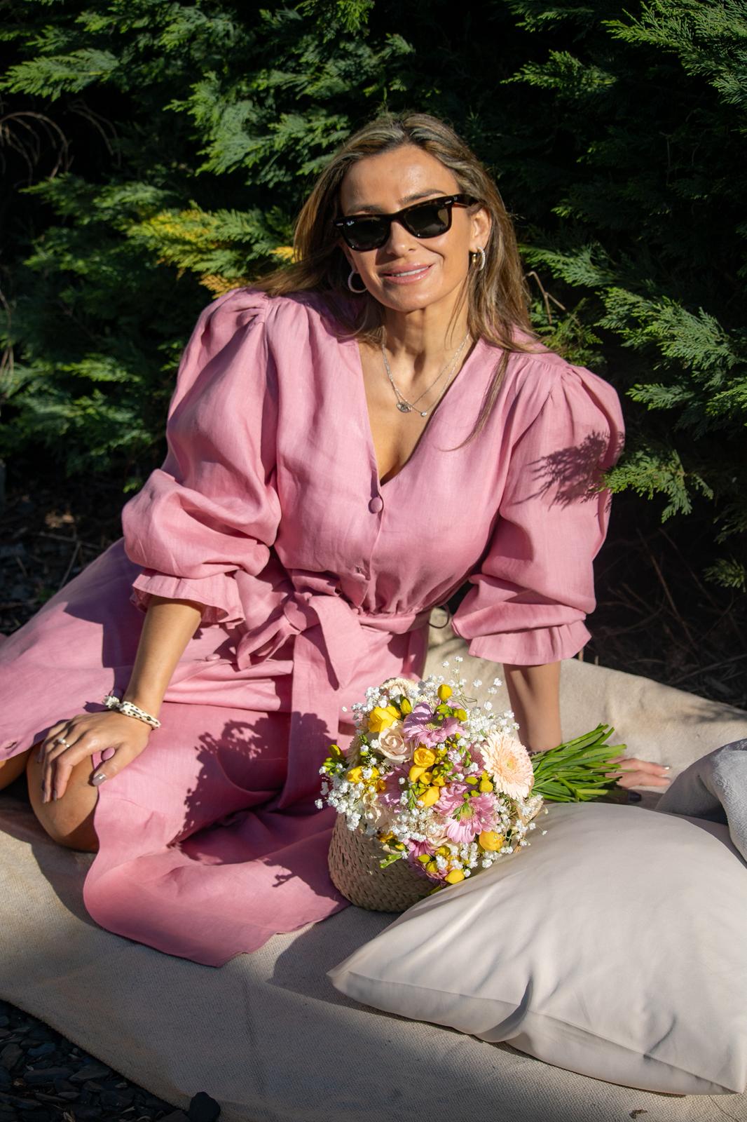 Vestido Midi Rosa