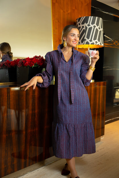 Vestido  midi ganga estampada
