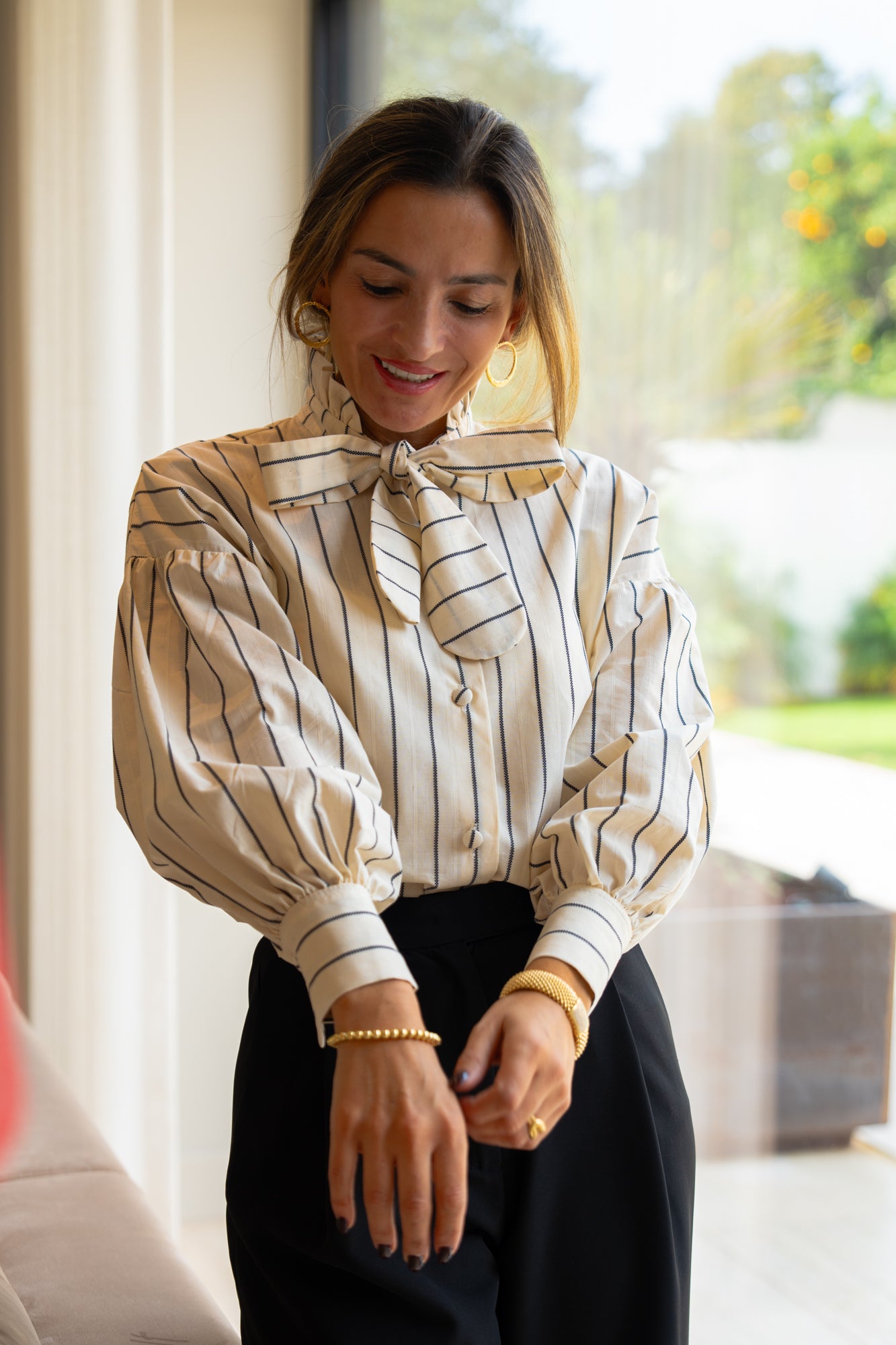 Camisa algodão riscas