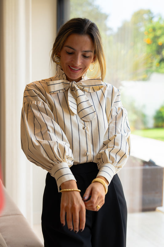 Camisa algodão riscas