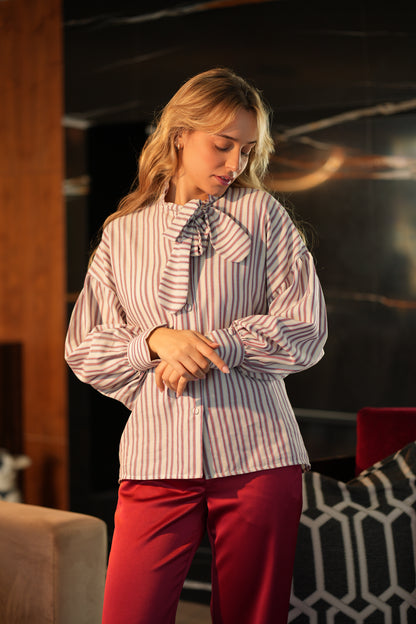 Camisa algodão riscas