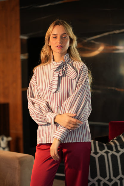 Camisa algodão riscas