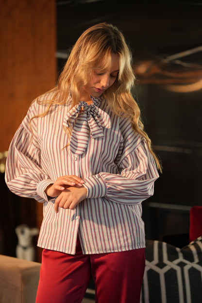 Camisa algodão riscas