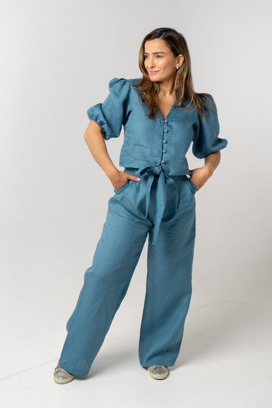 Conjunto calças Azul Petróleo (disponivel em pré encomenda)