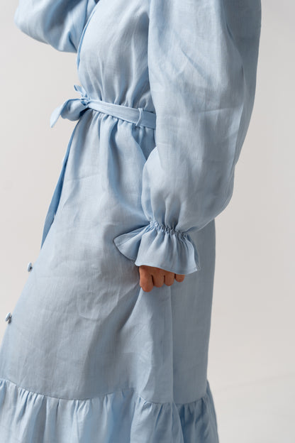 Vestido Midi Azul Bebé