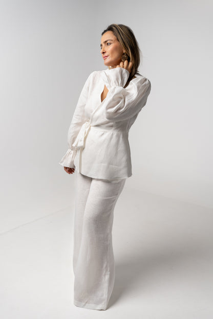 Calça pantalona branca