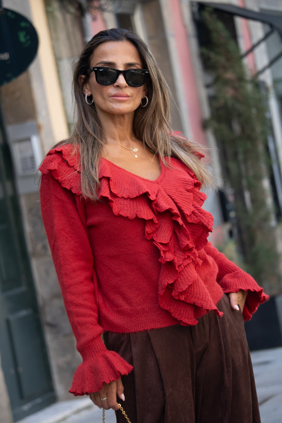 Ruffles Knit-Red