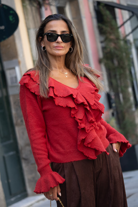 Ruffles Knit-Red