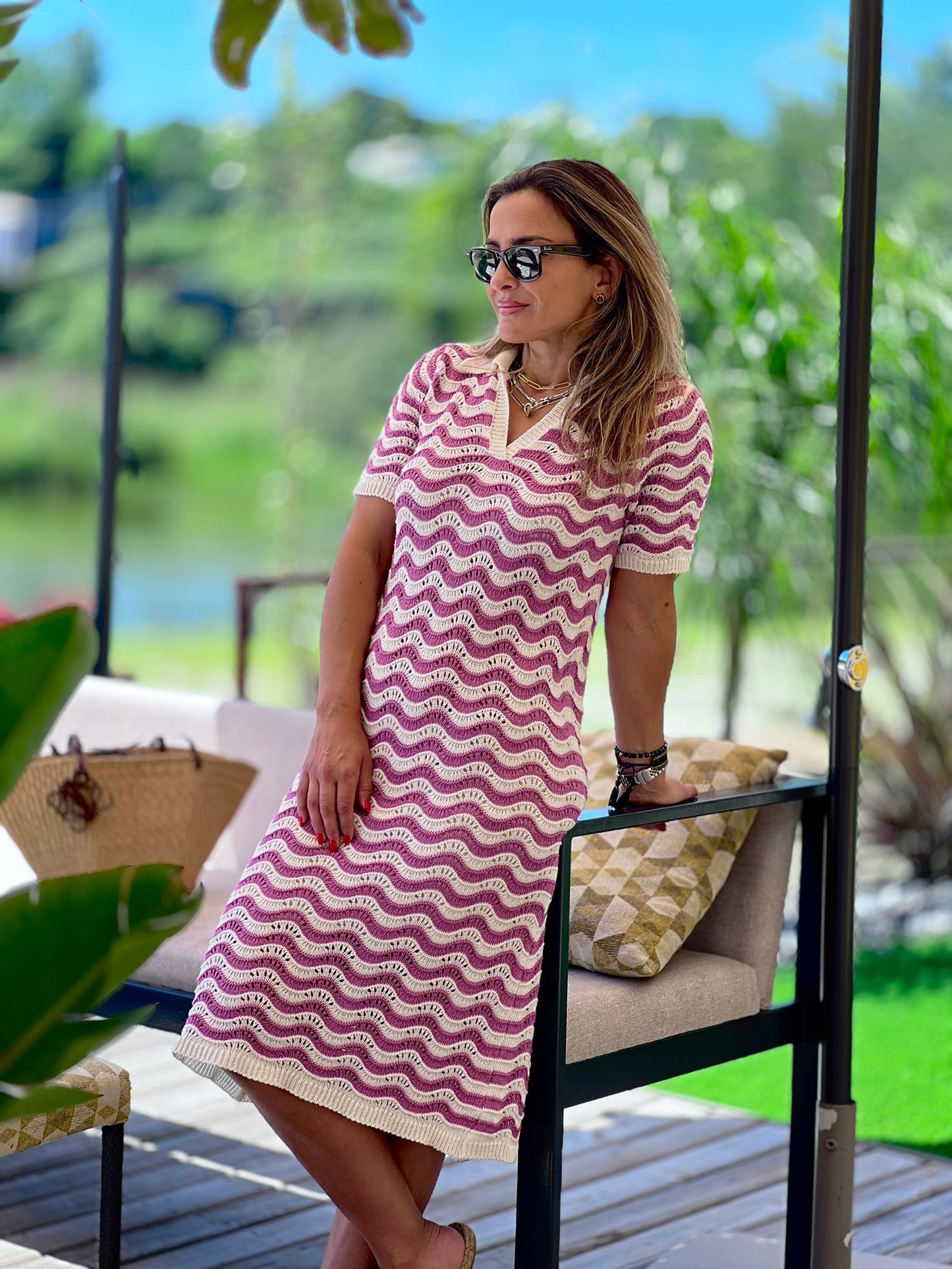 Vestido Croche com Gola